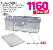 Little One One Hand Fold Cot