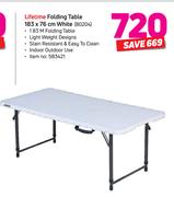 Lifetime Folding Table 183 x 76cm White 80204