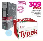 Typek Lever Arch File A4 2 Pack And A4 Typek Paper