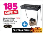 Ketla Large Steel Braai Plus Charcoal JB200