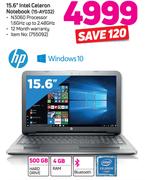 HP 15.6" Intel Celeron Notebook 15-AY032