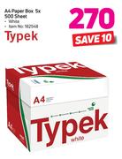 Typek A4 White Paper Box-5 x 500 Sheet