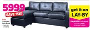 Sofia L-Shaped Sofa Black