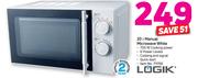 Logik 20Ltr Manual Microwave (White)