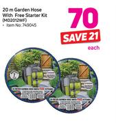 Garden Master 20m Garden Hose With Free Starter Kit MD2012WF-Each
