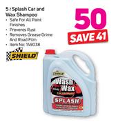 Shield Splash Car And Wax Shampoo-5Ltr