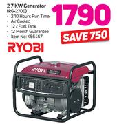 Ryobi 2 7 KW Generator RG-2700