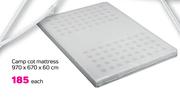 Camp Cot Mattress (970 x 670 x 60cm)-Each