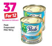Peak Evaporated Milk-12x160g