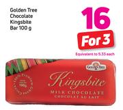 Golden Tree Chocolate Kingsbite Bar-3x100g