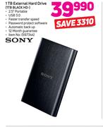 Sony 1 TB External Hard Drive 1TB BLACK HD