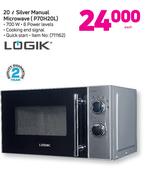 Logik 20Ltr Silver Manual Microwave P70H20L-Each