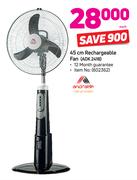 Andrakk 45cm Rechargeable Fan ADK 2418-Each