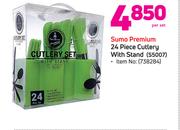 Sumo Premium Cutlery With Stand 24-Pieces-Per Set