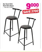 Bar Stool With Back Rest Black-Each