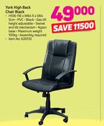 York High Back Chair Black
