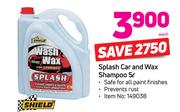 Shield Splash Car And Wax Shampoo-5Ltr Each