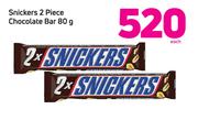 Snickers 2-Piece Chocolate Bar-80g Each