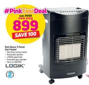 Logik Roll About 3 Panel Gas Heater