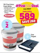 Plascon True Colour Fresh White-2x20Ltr + Free Trayset