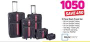 Mainstays 5 Piece Black Travel Set
