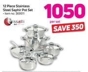 Tissolli 12 Piece Stainless Steel Saphir Pot Set