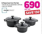 Mainstays 6 Piece Cast Iron Pot Set