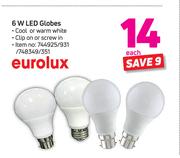 Eurolux 6W LED Globes-Each