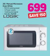 Logik 20L Manual Microwave Oven White