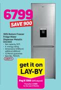 Defy 365L Bottom Freezer Fridge With Water Dispenser Metallic (DAC660)