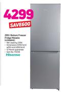 Hisense 299L Bottom Freezer Fridge Metallic (H299BME)