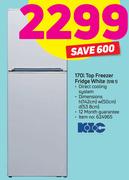 KIC 170L Top Freezer Fridge White (518 1)
