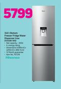 Hisense 340L Bottom Freezer Fridge With Water Dispenser (H320BI-WD)