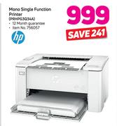 HP Mono Single Function Printer PRHPG3Q34A