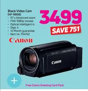 Canon Black Video Cam HF-R806+Free Canon Greeting Card Pack