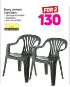Antracite Ebony Low Back Chair Black-For 2