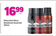 Masculine Mens Deodorant-150Ml Each