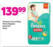 Pampers Active Baby Pants Nappies Assorted Sizes-Each