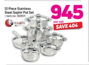 Tissolli 12 Piece Stainless Steel Saphir Pot Set-Per Set