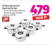 Hart 10 Piece Aluminium Solid Lid Pot Set-Per Set