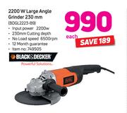 Black & Decker 2200W Large Angle Grinder 230mm BDGL2223-B9-Each