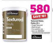 Homestead Textured Walls Peble-20Ltr Each