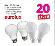 Eurolux 6W LED Globes-Each