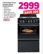 Defy 4 Solid Plate Stove Compact Black STOVE DSS514