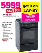 Defy 60cm 4 Burner Gas Stove Black DGS170