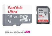 Sandisk 32GB Ultra SDHC 80 MB's