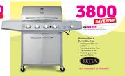 Ketla Stainless Steel 4 Burner Gas Braai