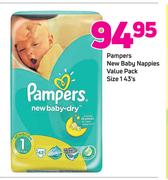 Pampers New Baby Nappies Value Pack Size 143's