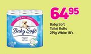 Baby Soft Toilet Rolls 2Ply White-18's Pack