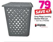 Alplas Grey Mega Laundry Basket With Lid